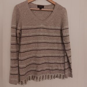 💯  Cashmere Charter Club luxury medium striped sweater